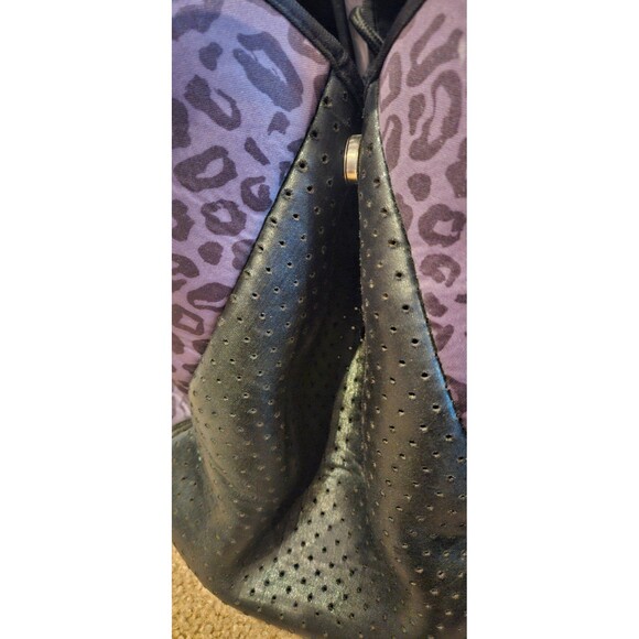 The Marissa Neoprene Purple and Black Tote W/Small Bag - Picture 6 of 12